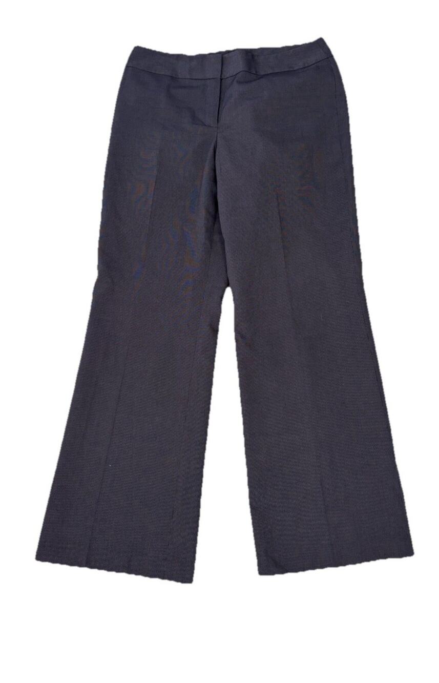 Ann Taylor Signature Dress Pants Womens Size 10 Gray Cuffed Career Trouser Lined